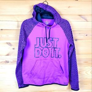 Nike Therma-Fit Purple Just Do It Hoodie‎ Sweatshirt Size Small